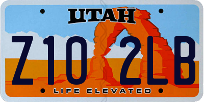 UT license plate Z102LB