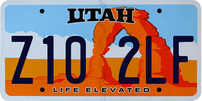 UT license plate Z102LF