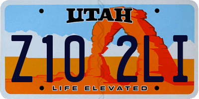 UT license plate Z102LI
