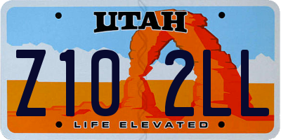 UT license plate Z102LL