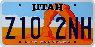 UT license plate Z102NH