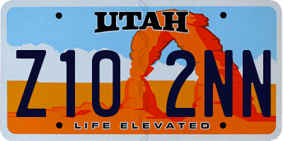 UT license plate Z102NN