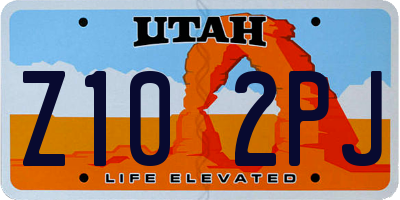 UT license plate Z102PJ