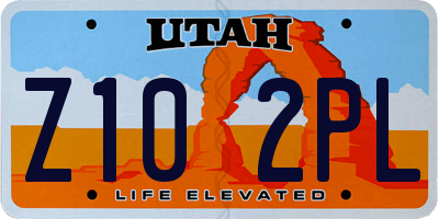 UT license plate Z102PL