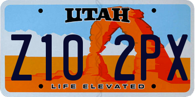 UT license plate Z102PX