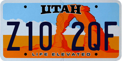 UT license plate Z102QF