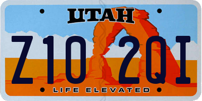 UT license plate Z102QI