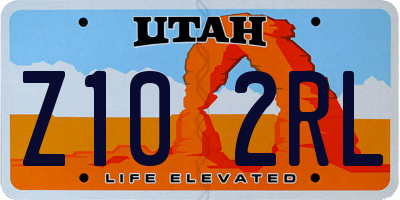 UT license plate Z102RL
