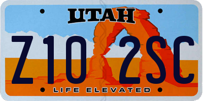 UT license plate Z102SC
