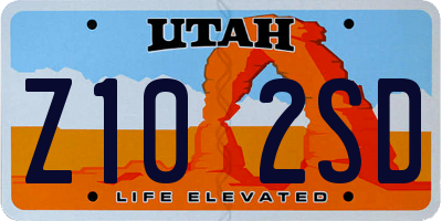 UT license plate Z102SD
