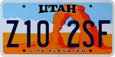 UT license plate Z102SF