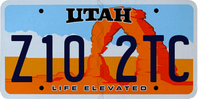 UT license plate Z102TC