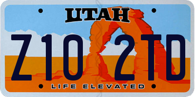 UT license plate Z102TD