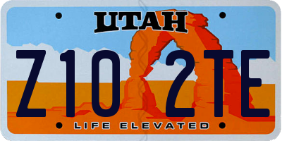 UT license plate Z102TE
