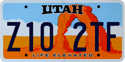 UT license plate Z102TF