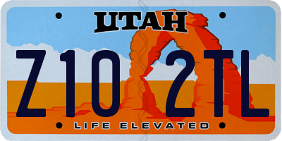 UT license plate Z102TL