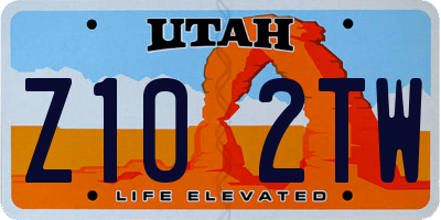 UT license plate Z102TW