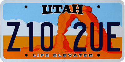 UT license plate Z102UE