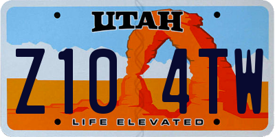 UT license plate Z104TW