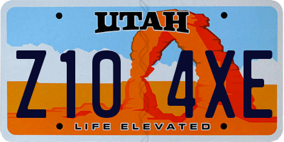 UT license plate Z104XE