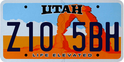 UT license plate Z105BH