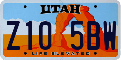 UT license plate Z105BW