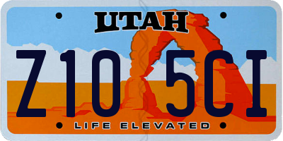 UT license plate Z105CI