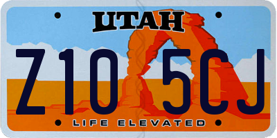 UT license plate Z105CJ