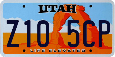 UT license plate Z105CP
