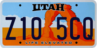 UT license plate Z105CQ