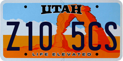 UT license plate Z105CS