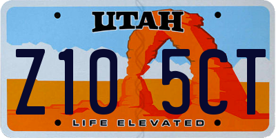 UT license plate Z105CT