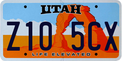 UT license plate Z105CX