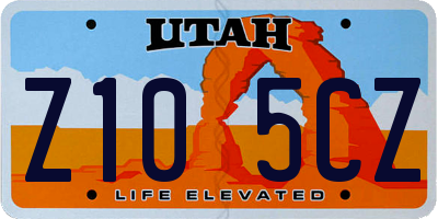 UT license plate Z105CZ