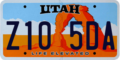 UT license plate Z105DA