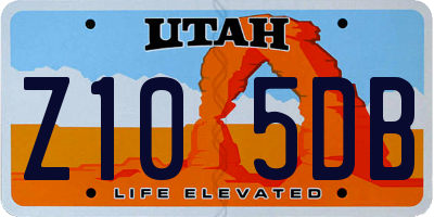 UT license plate Z105DB