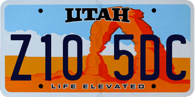 UT license plate Z105DC