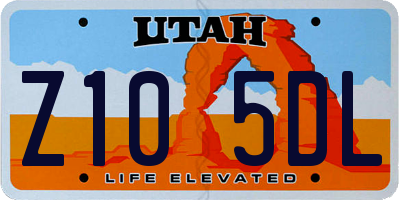 UT license plate Z105DL
