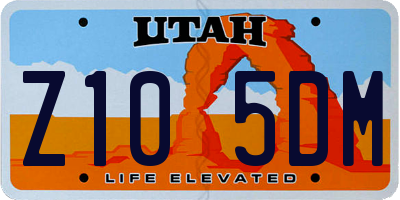 UT license plate Z105DM