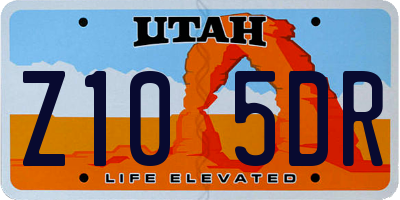 UT license plate Z105DR