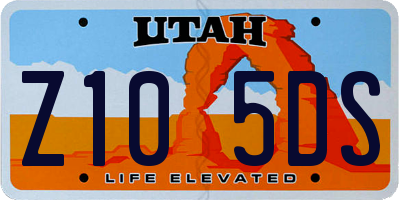 UT license plate Z105DS