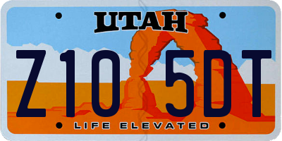 UT license plate Z105DT
