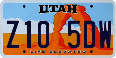 UT license plate Z105DW
