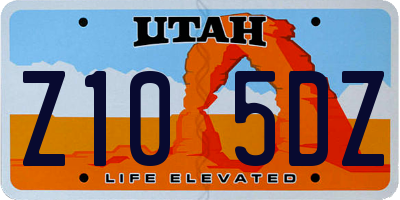 UT license plate Z105DZ