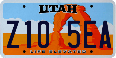 UT license plate Z105EA