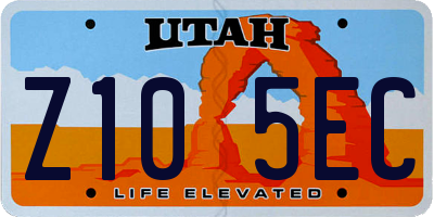 UT license plate Z105EC