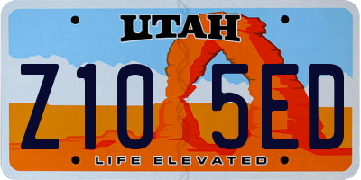 UT license plate Z105ED
