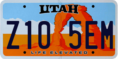 UT license plate Z105EM