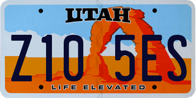 UT license plate Z105ES