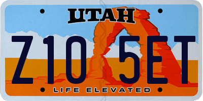 UT license plate Z105ET